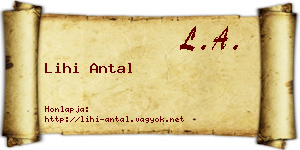 Lihi Antal névjegykártya